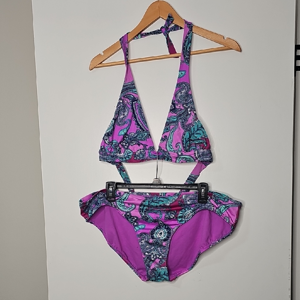 Old Navy Purple and Blue Bikini Set